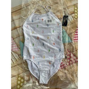 NWT Polo Ralph Lauren Big Girls Multi Color Polo Pony Embroidered SWIMSUIT